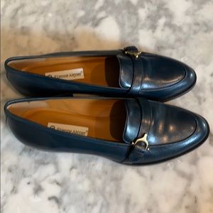 Etienne Aigner Leather Navy Blue Loafers. 10 M